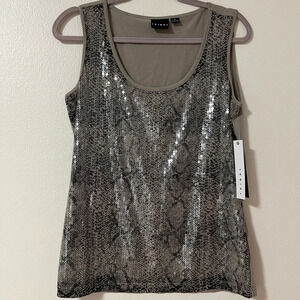NWT Sequin Snakeskin Tank by Tribal Animal Print Sleeveless Size Medium Party